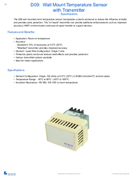 Thumbnail of document Data Sheet - D09 Wall Mount Temperature Sensor